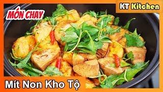 MÍT NON KHO TỘ - MÓN CHAY [ MÍT Kho Rau Răm Nước Dừa] VEGAN Young Jackfruit Clay Pot || ENGLISH CAP