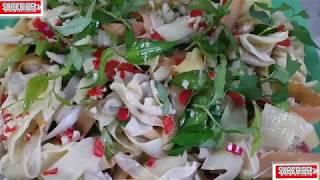 CÁCH LÀM GỎI BẮP CHUỐI LUỘC XÉ PHAY TRỘN RAU RĂM MÓN ĂN CHAY, MẶN ĐỀU RẤT NGON